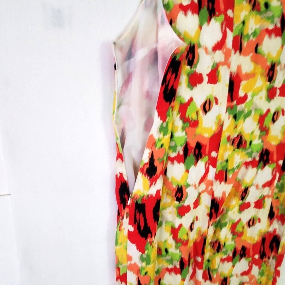 Kim Rogers Woman Multicolored sleeveless Linen Lined  floral dress size 18 - Picture 7 of 9